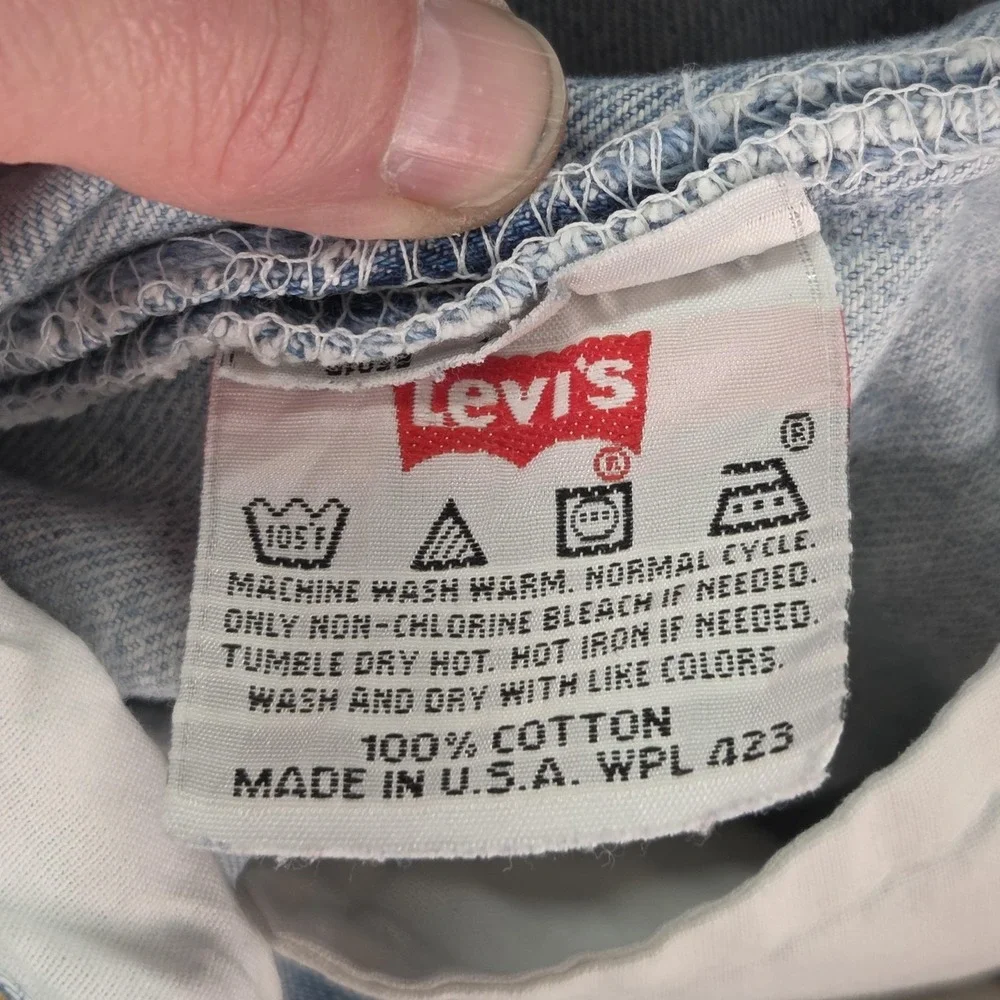 VTG‎ Levis 501 Jeans Mens Light Wash Blue Straight Button Altered USA Fits 32x28